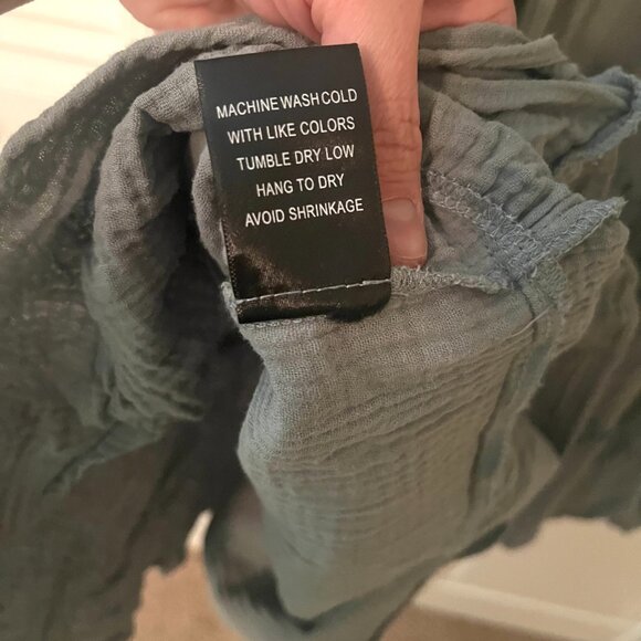 Nursing Queen Gauze Ruffle Midi Dress in Seafoam Green - Size Large - Picture 5 of 8